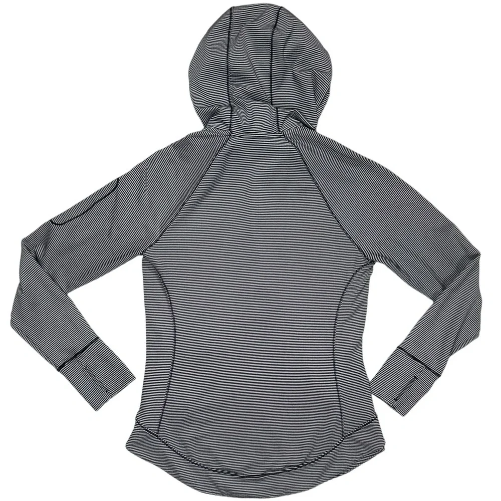 Athleta Heavenly Heights 1/4 Zip Hoodie Navy/White Stripe‎ Size Small - Picture 6 of 15